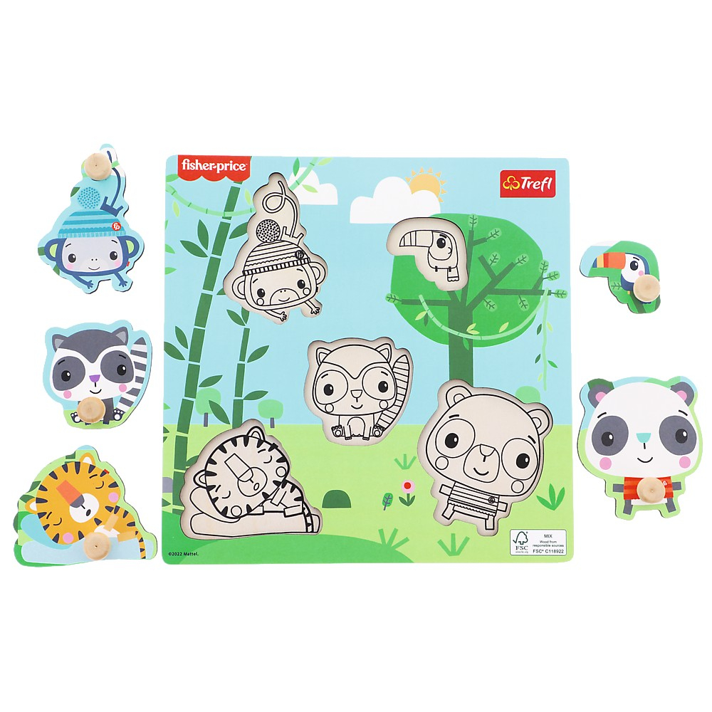PUZZLE TREFL DIN LEMN 5 PIESE FISHER PRICE JUNGLA [2]