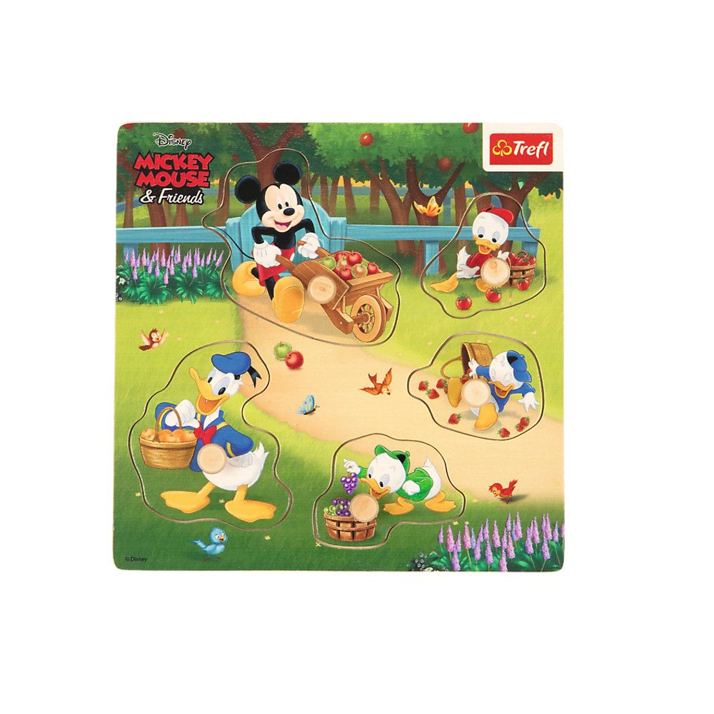 PUZZLE TREFL DIN LEMN 5 PIESE MICKEY MOUSE SI PRIETENII [1]