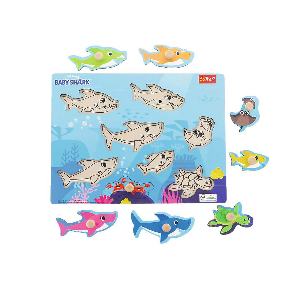 PUZZLE TREFL DIN LEMN 8 PIESE BABY SHARK [2]