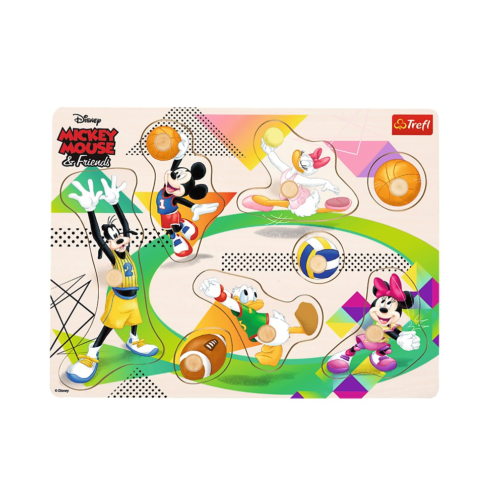PUZZLE TREFL DIN LEMN 8 PIESE MICKEY MOUSE SI PRIETENII [1]