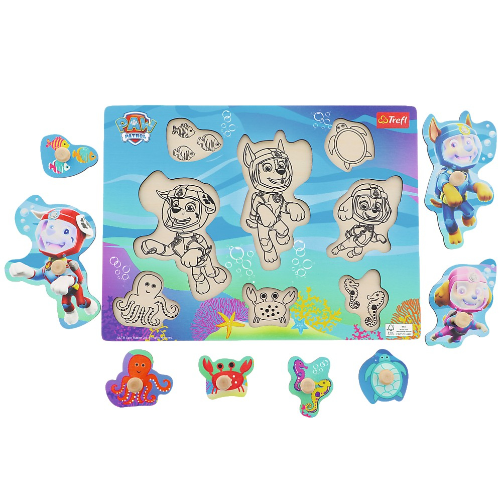 PUZZLE TREFL DIN LEMN 8 PIESE PATRULA CATELUSILOR SUBACVATICA [2]