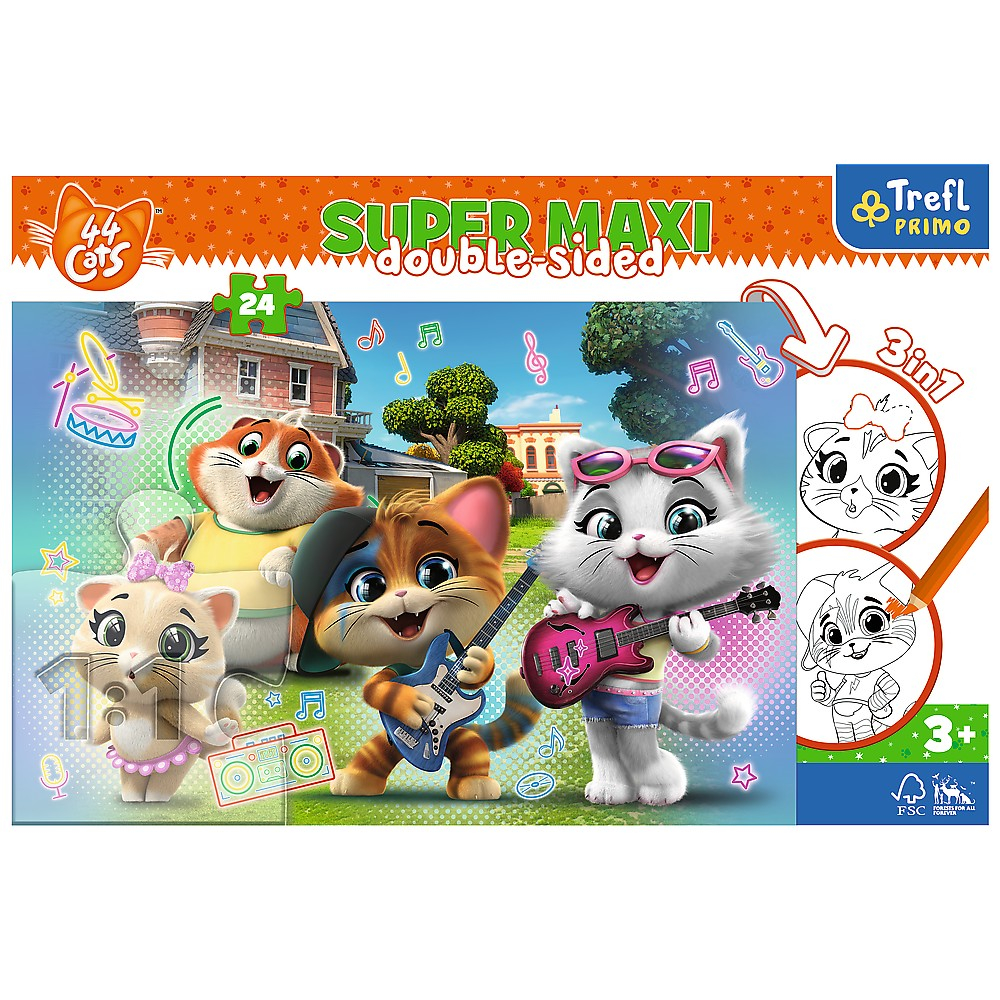 Puzzle Trefl Primo 24 Super Maxi 44 Pisici Trupa Pisicilor [4]