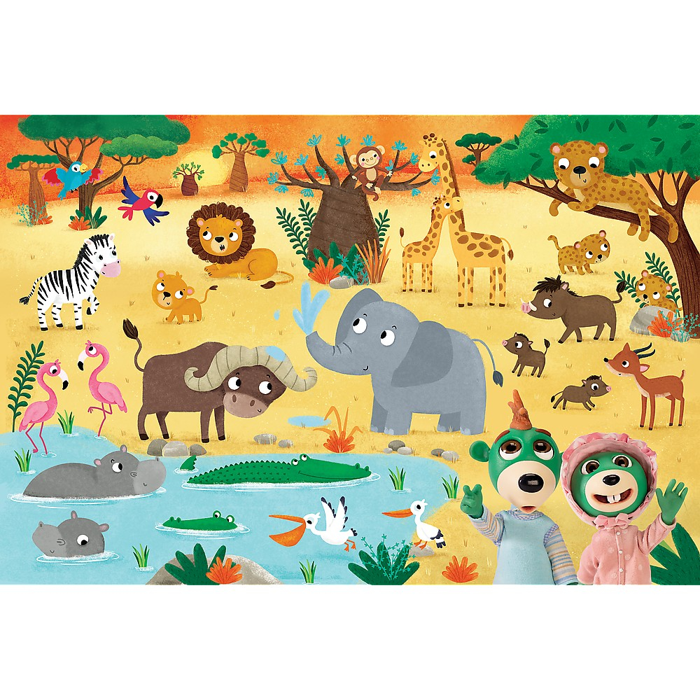 Puzzle Trefl Primo 24 Super Maxi Babies And The Bear In Safari [2]