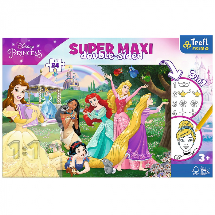 Puzzle Trefl Primo 24 Super Maxi Disney Prințesele Fricite  [4]