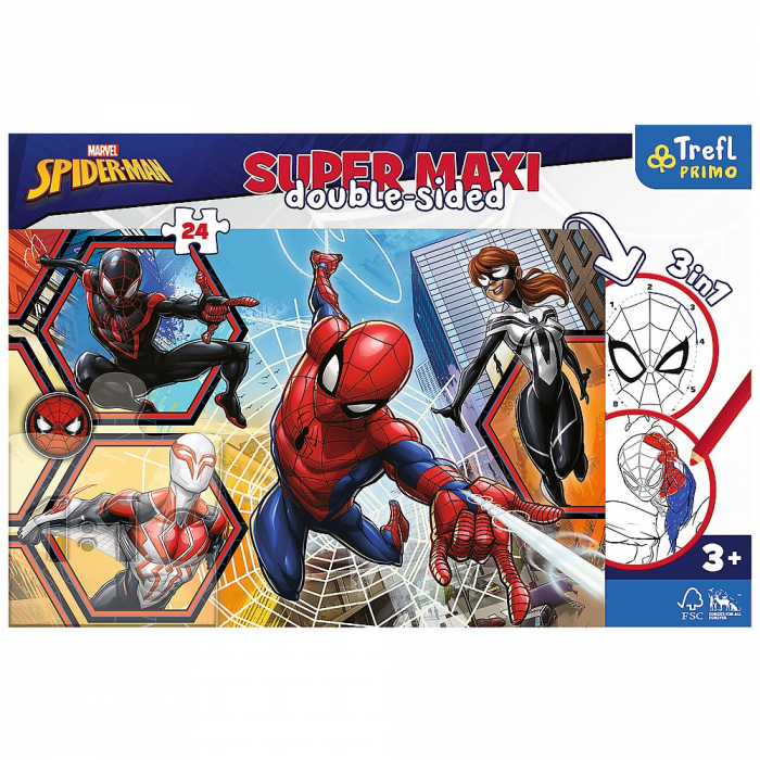 Puzzle Trefl Primo 24 Super Maxi Disney Spiderman în Acțiune [4]