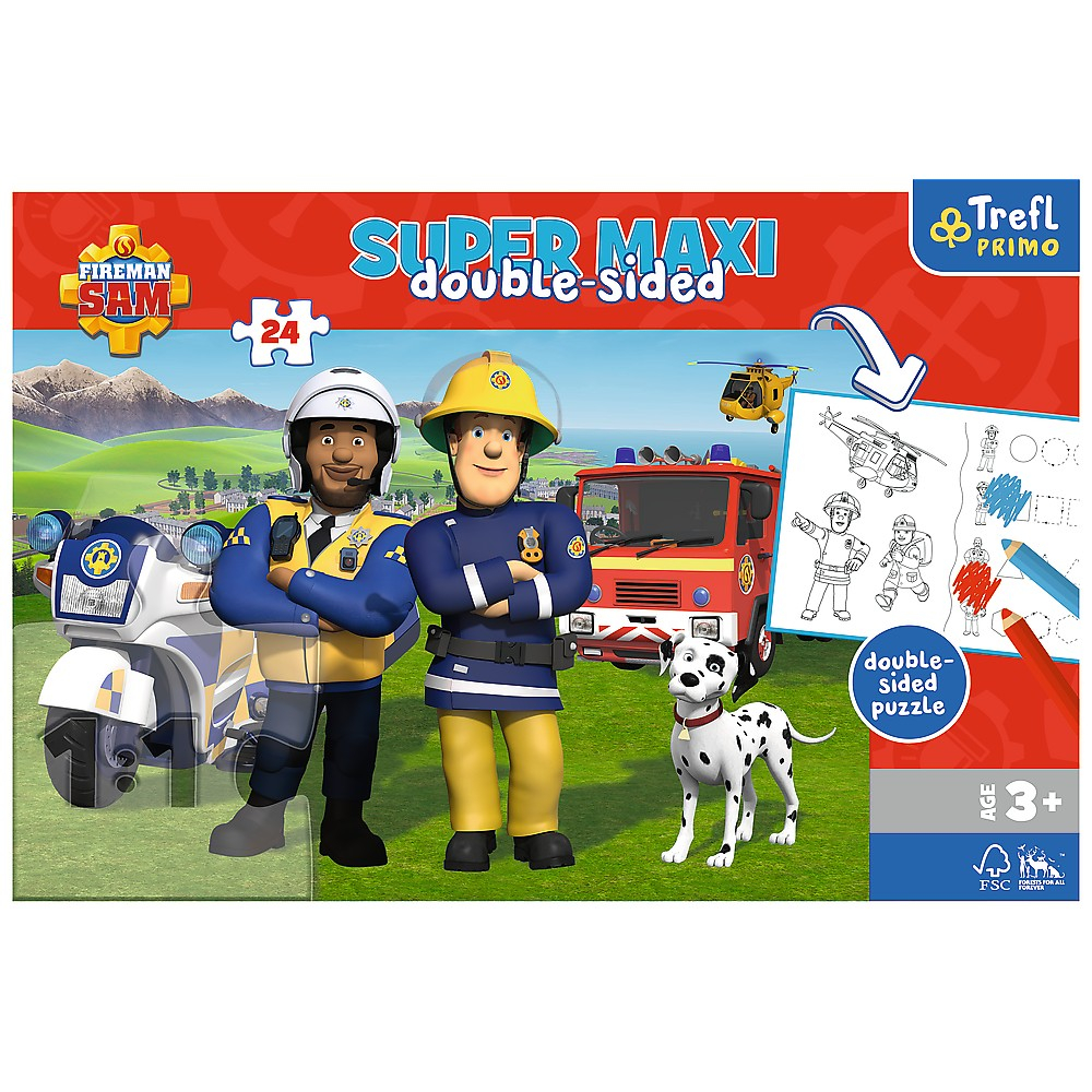 Puzzle Trefl Primo 24 Super Maxi Pompierul Sam Echipa Pompierilor [4]
