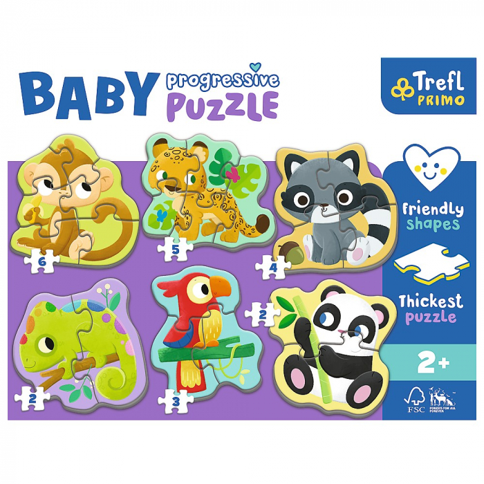 Puzzle Trefl Primo Baby Progressive Animalele Exotice [2]