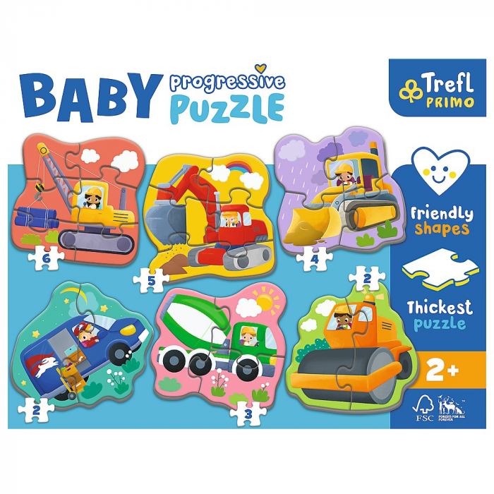 Puzzle trefl primo baby progressive vehicule [2]