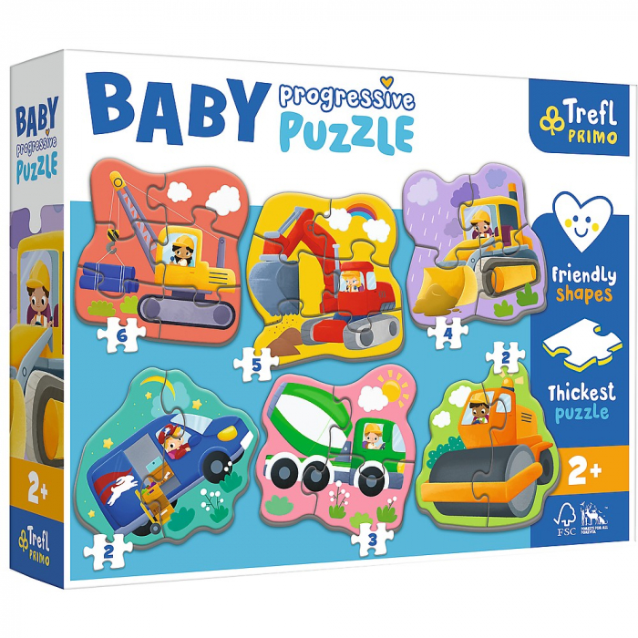 Puzzle trefl primo baby progressive vehicule