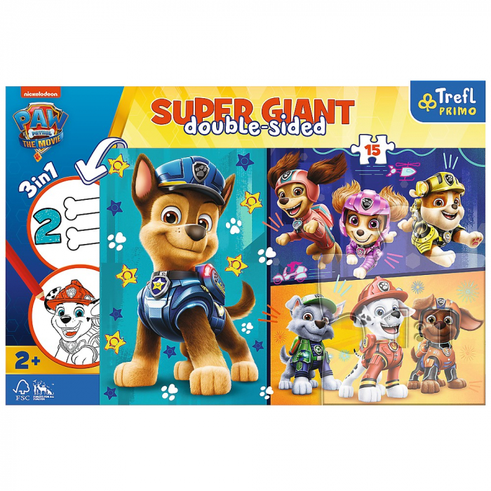 Puzzle Trefl Primo Super Giant 15 Patrula Cățelușilor Cățelușii Fericiți  [4]