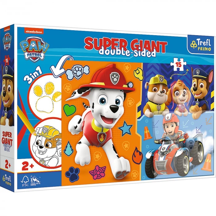 Puzzle Trefl Primo Super Giant 15 Patrula Catelusilor Cunoaste Echipa