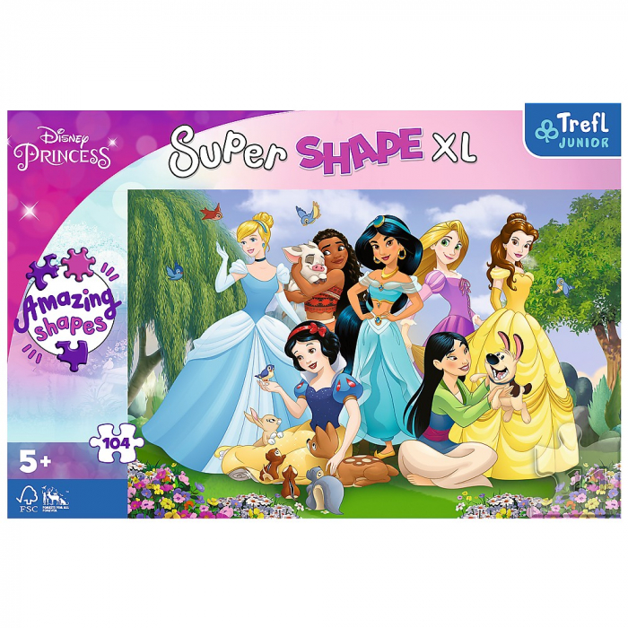 Puzzle Trefl Primo Super Shape XXL 104 Disney Prințesele în Grădină [3]
