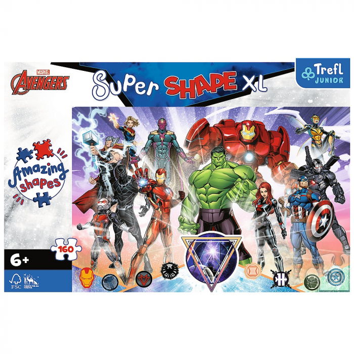 Puzzle Trefl Primo Super Shape XXL 160 Avengers Răzbunătorii Curajoși [3]