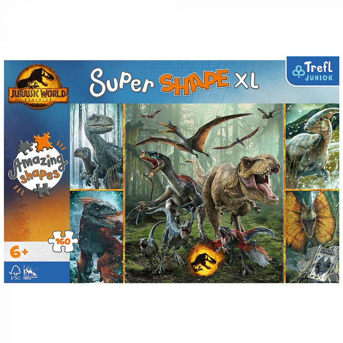 Puzzle Trefl Primo Super Shape XXL 160 Jurassic World Dinozauri Neobișnuiți [3]
