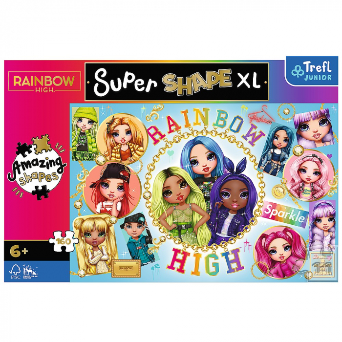 Puzzle Trefl Primo Super Shape XXL 160 Rainbow High Prietenele Colorate  [3]