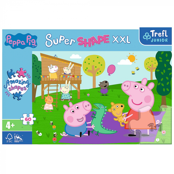 Puzzle Trefl Primo Super Shape XXL 60 Peppa Pig și Frățiorul [3]