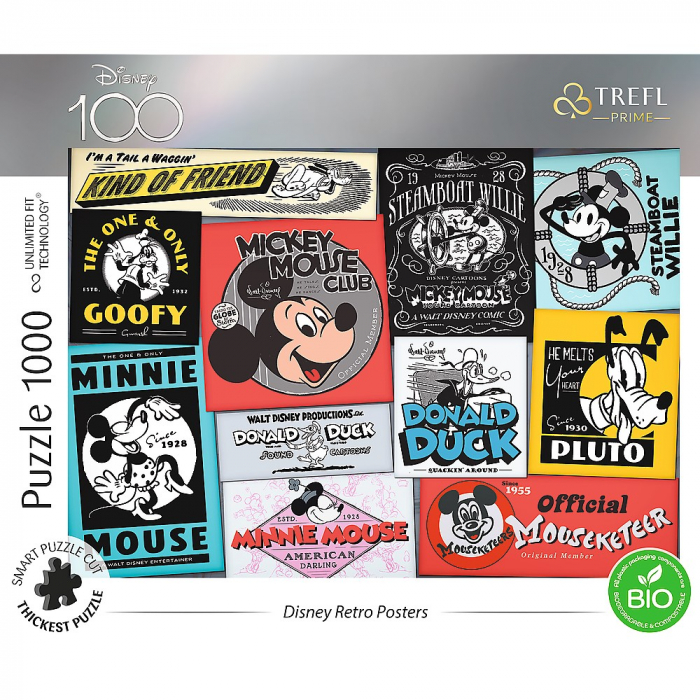 Puzzle Trefl UFT 1000 Disney 100 Posterele Retro  [3]