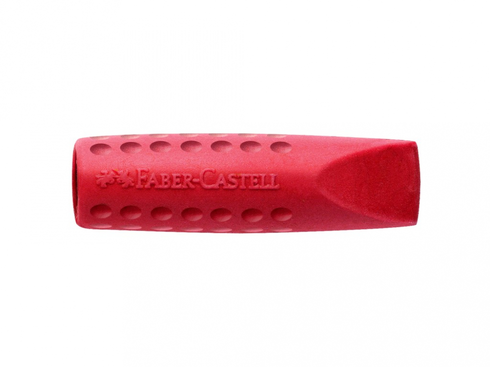 Radiera capac Grip 2001 rosie albastra Faber-Castell, 2 buc set