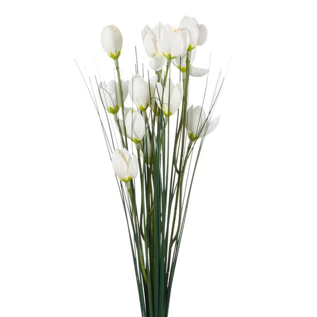 Ramura decorativa artificiala cu flori albe [2]