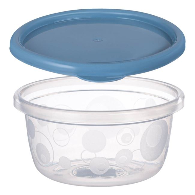 Recipient cu capac pentru alimente,plastic,albastru,3 bucati/set [2]