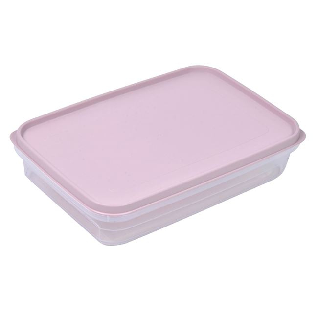 Recipient pentru alimente cu capac,plastic,roz,2100 ml