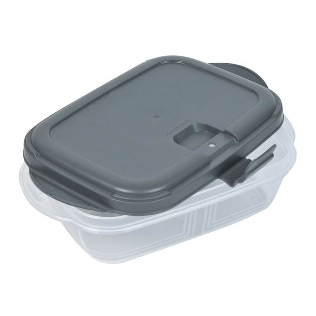 Recipient pentru alimente cu capac push up si clip,plastic,gri,400 ml [2]