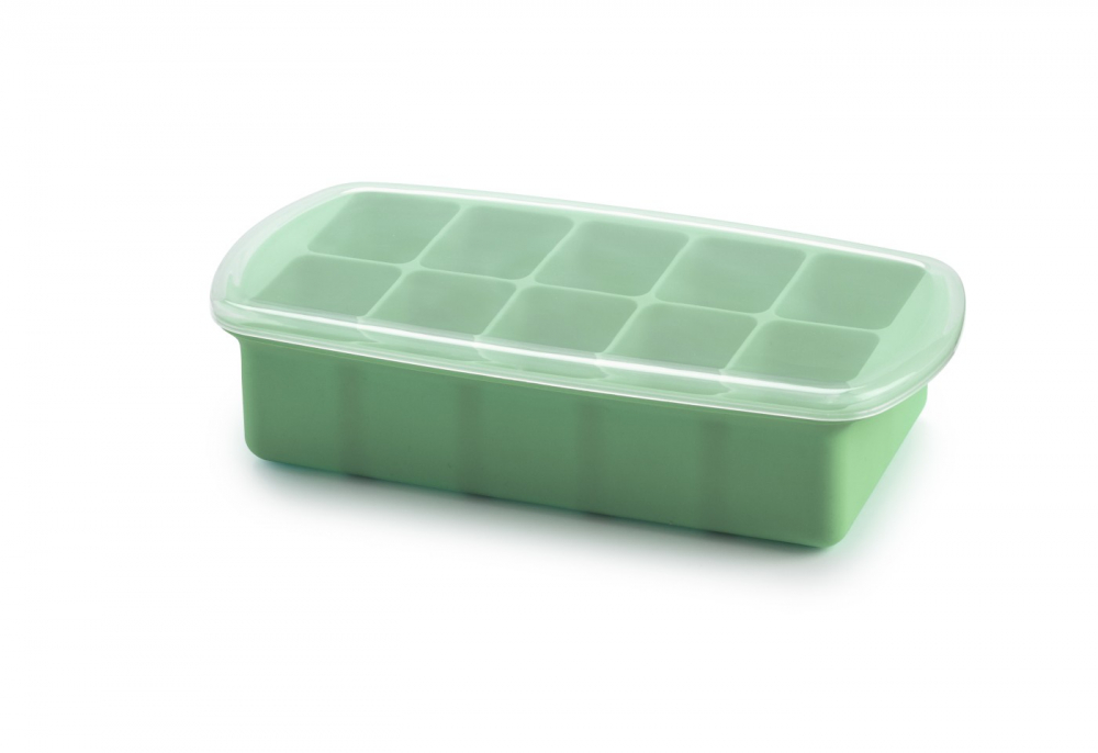 Recipient din silicon cu 10 compartimente pentru refrigerare hrana bebelusi,mint [5]