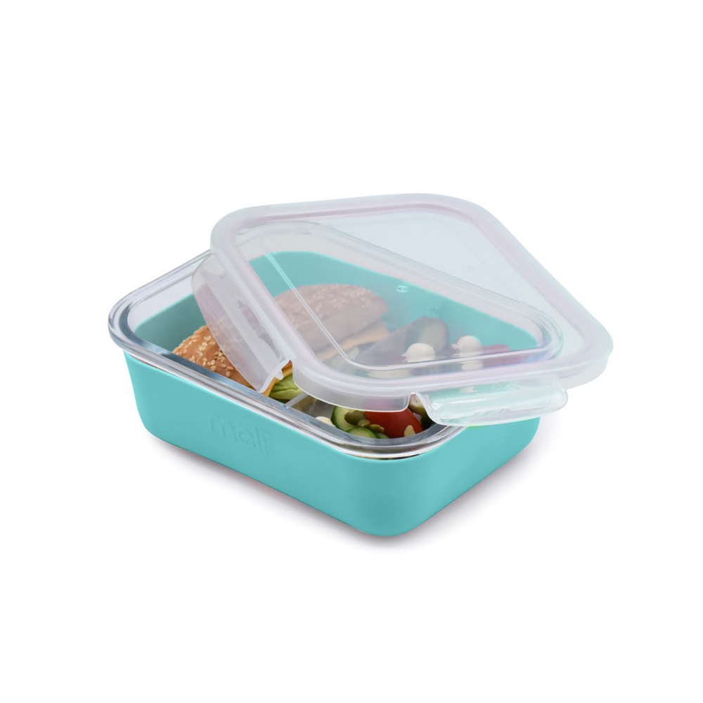 RECIPIENT STICLA 740 ML CU HUSA ANTIDERAPANTA SILICON MELII BLUE [4]