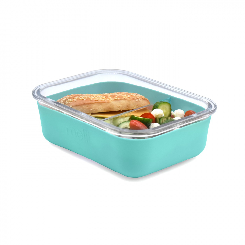 RECIPIENT STICLA 740 ML CU HUSA ANTIDERAPANTA SILICON MELII BLUE [3]