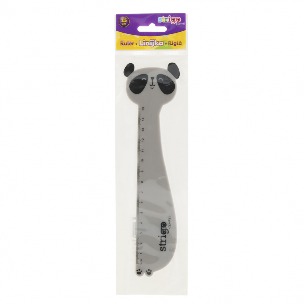 Rigla Strigo din Plastic, Panda, 15 cm