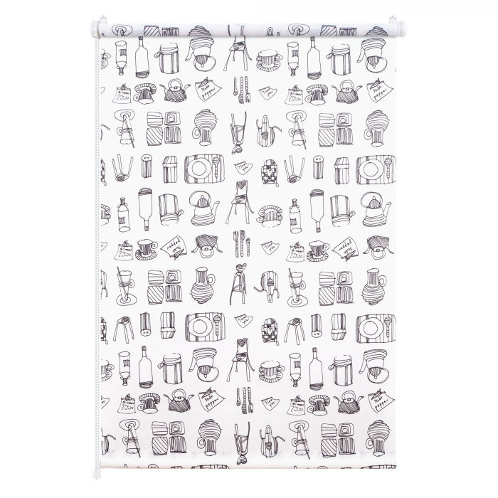 Roleta textila translucida pentru bucatarie,alb 52 x 170 cm