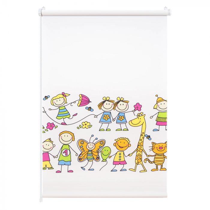 Roleta textila translucida pentru copii, multicolor, 52 x 170 cm