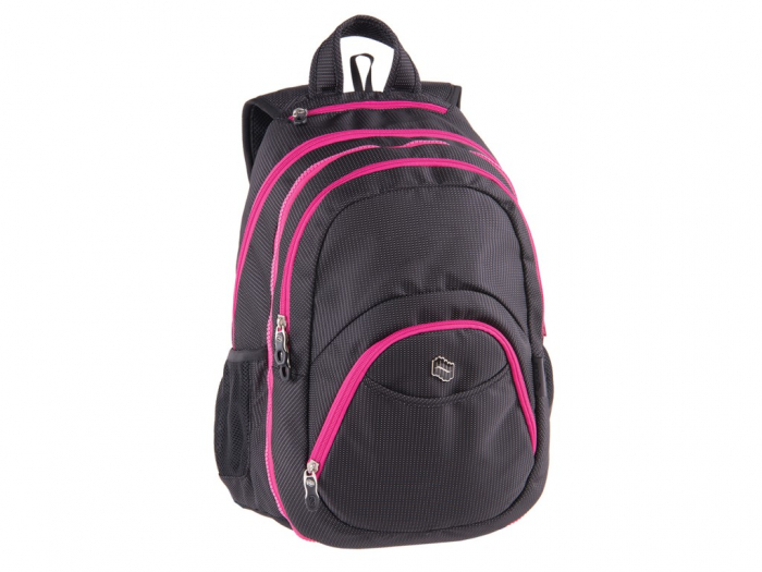 Rucsac ergonomic pentru scoala2 in 1 cu compartiment laptop,model Pink Black,50x32x25 cm
