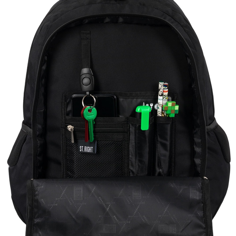 Rucsac pentru scoala cu 3 compartimente,negru,46x30x20 cm [8]