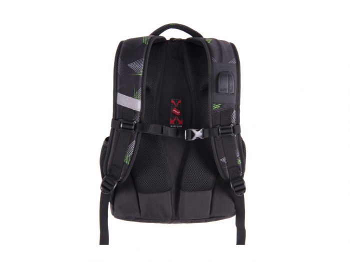 Rucsac pentru scoala cu 5 compartimente Music Green Arrow [2]