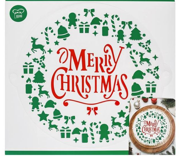 Sablon decorativ tematica Craciun pentru tort,plastic,25 cm [3]