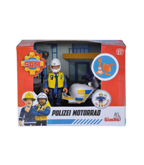 Sam police motocicleta cu figurina