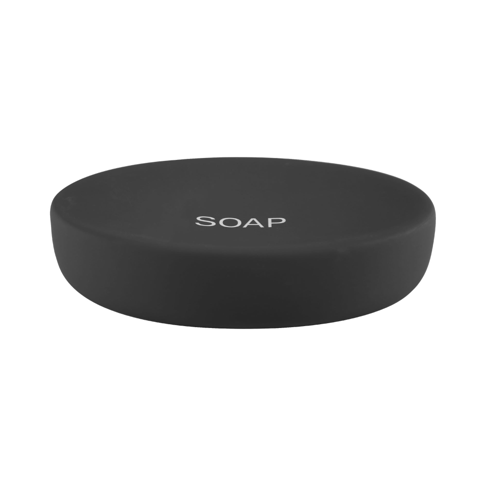 Savoniera pentru sapun din ceramica, negru,13x9x3.5 cm