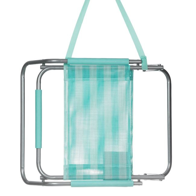 Scaun pliabil pentru camping sau plaja cu manere, turcoaz,50x60x62 cm [3]