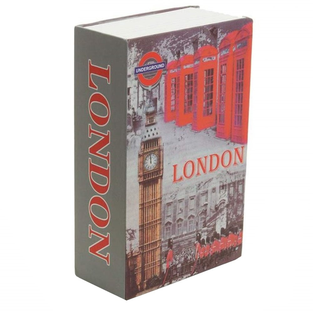 Seif secret tip carte ,   cu cheie, model London Vibe, 24 x 15 cm