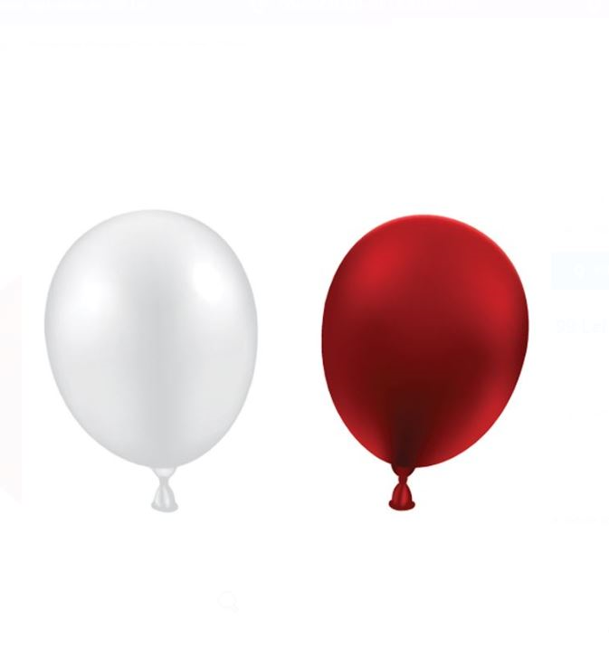 Set 10 baloane pentru Petrecere, Alb si Rosu - 13 cm [1]