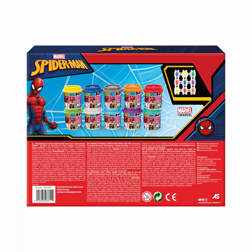 SET 10 BORCANASE DE PLASTILINA SPIDERMAN IN AMBALAJ DE CARTON [5]