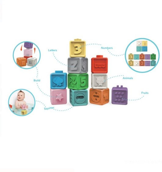 Set 10 cuburi multicolore moi pentru bebelusi-Fisher Price [2]