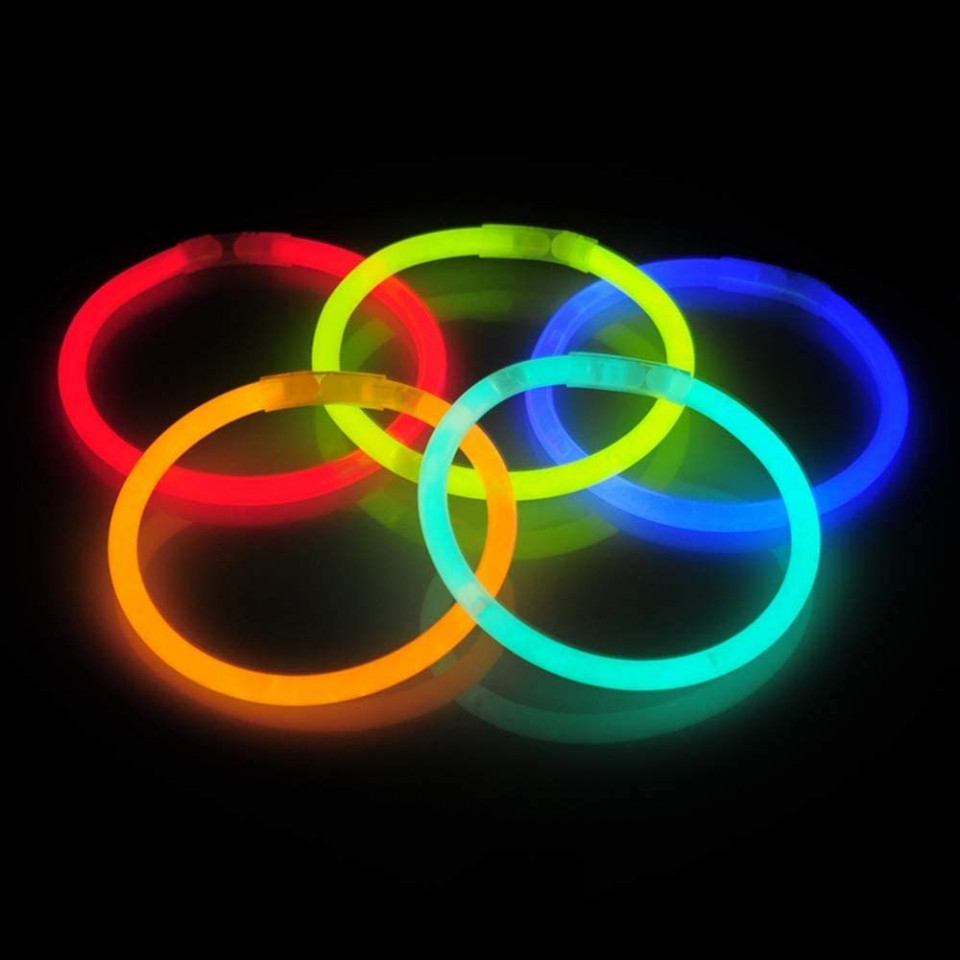 Set 100 bete fosforescente pentru petrecere, verde,plastic,20 cm [3]