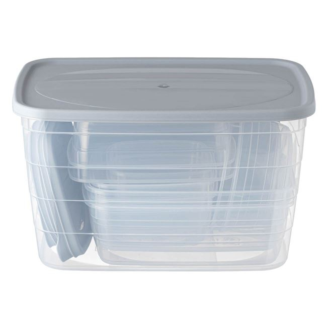 Set 11 caserole cu capac,marimi si forme diferite,plastic,transparent [3]