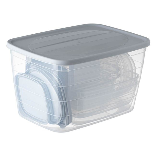 Set 11 caserole cu capac,marimi si forme diferite,plastic,transparent [2]