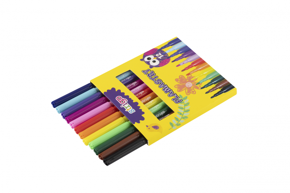 Set 12 carioci colorate Strigo, vârf subțire [3]