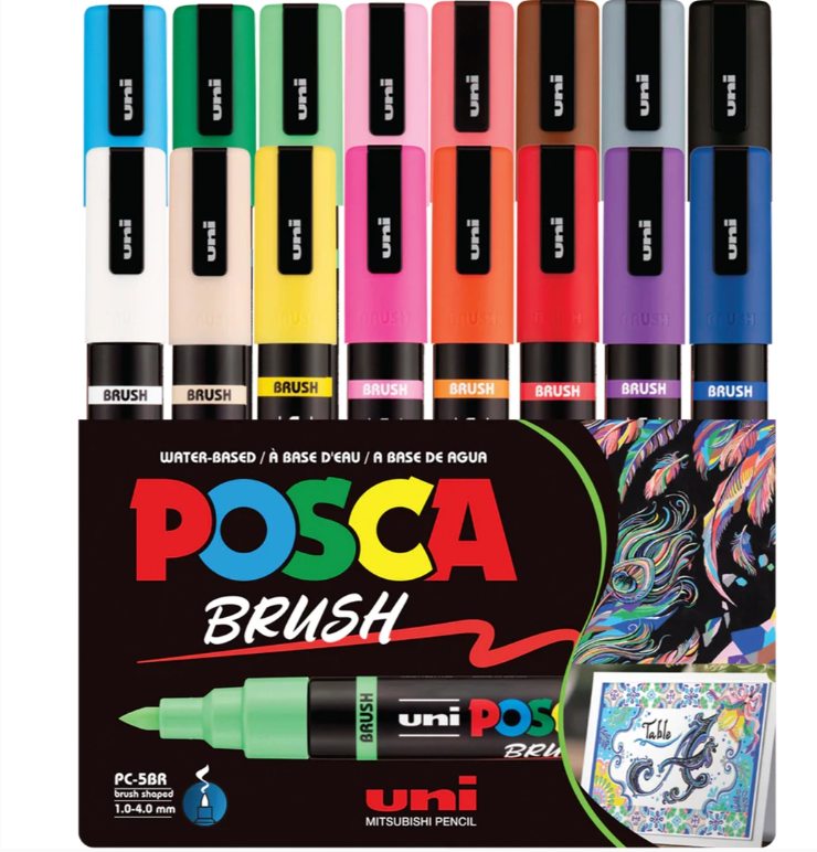 Set 16 markere Posca PC-5BR cu varf mediu tip pensula 1-4mm [2]
