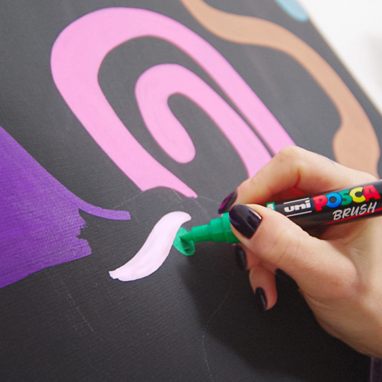 Set 16 markere Posca PC-5BR cu varf mediu tip pensula 1-4mm [10]