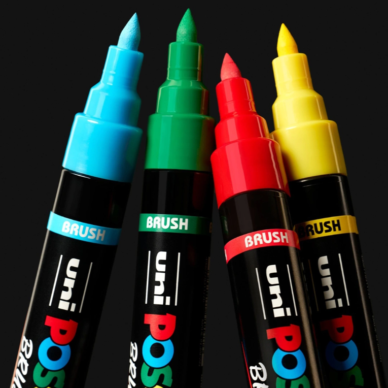 Set 16 markere Posca PC-5BR cu varf mediu tip pensula 1-4mm [5]